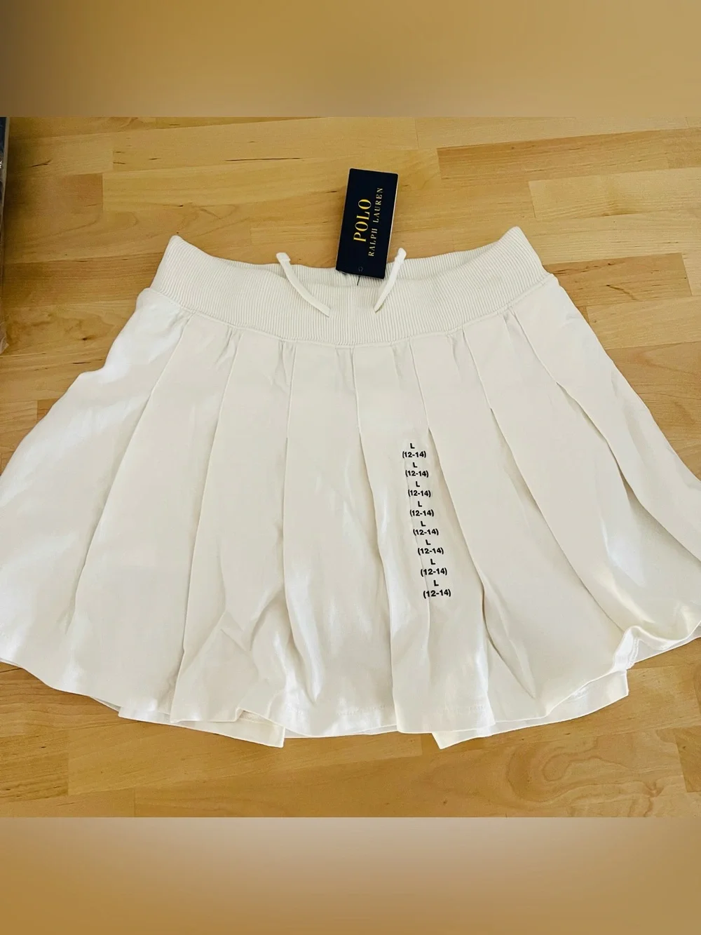 NWT-RALPH LAUREN Polo Big Girls Pleated Jersey Skort Size L 12-14